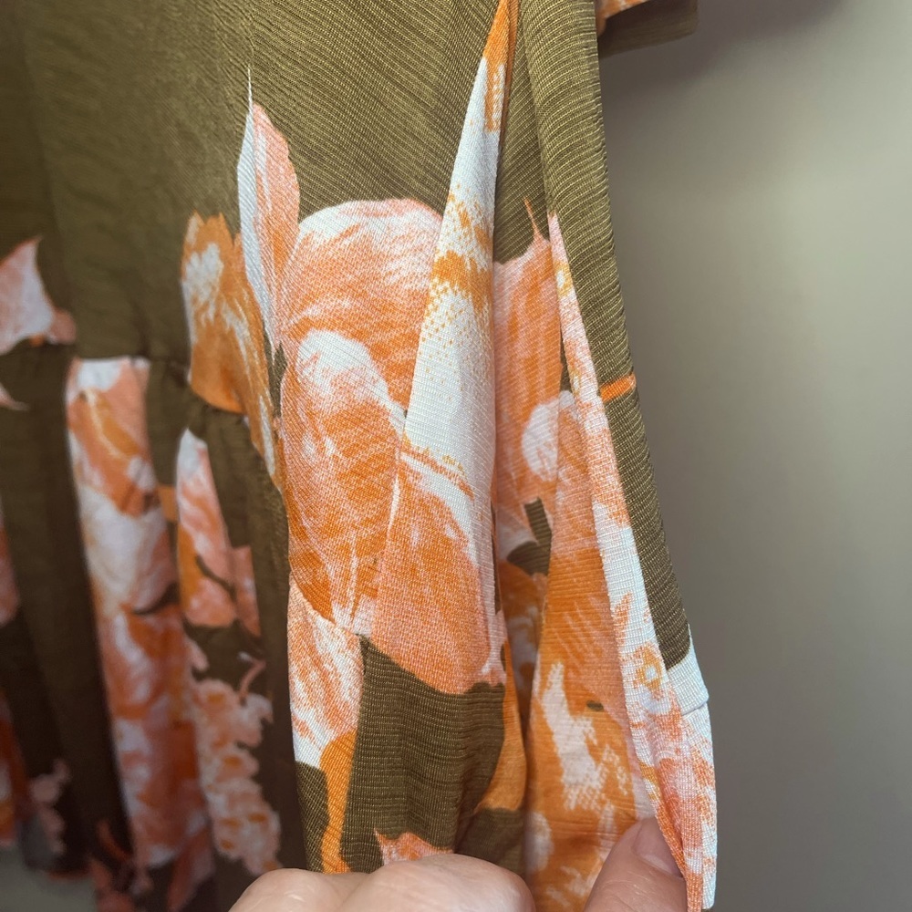 Brown Floral Dress Size L NWOT - Picture 6 of 7